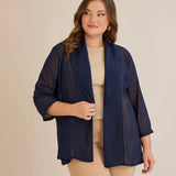 Празнична наметка от шифон - тъмносин