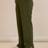 Спортен широк панталон с цепки - каки