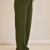 Спортен широк панталон с цепки - каки