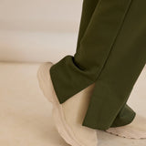 Спортен широк панталон с цепки - каки