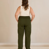 Спортен широк панталон с цепки - каки