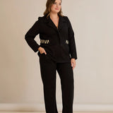 Еластичен пролетен сет сако + панталон