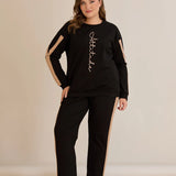 Екип от еластична материя с двоен кант от 2 части