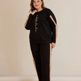 Екип от еластична материя с двоен кант от 2 части