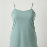 Памучен корсаж с тънки презрамки - мента