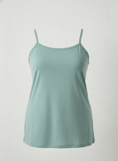 Памучен корсаж с тънки презрамки - мента