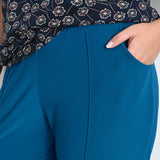 7/8 Панталон класик с ръб Селма - петрол