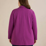 Спортно-елегантен блейзер без закопчаване - Фуксия