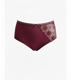 Бикини с луксозна декорация от тюл - бордо