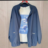 Памучна тениска с модерна щампа в синьо