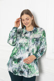 Макси сатенена риза лукс - абстракт зелен