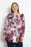 Макси сатенена риза лукс - абстракт лилав