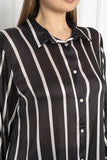 Макси сатенена риза лукс - райе черен