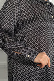 Макси сатенена риза лукс - фигури черен