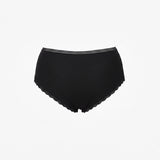 Класически памучни бикини с дантела - черен