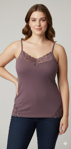 Памучен корсаж дантелен лукс - пепел от рози