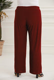 Макси широк панталон с джобове Шели- червен