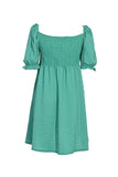 Лятна романтична рокля в големи размери с модерно деколте - зелен