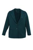 Елегантно сако с хастар и две копчета в големи размери - зелен