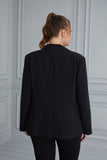 Макси елегантно сако с хастар - черен