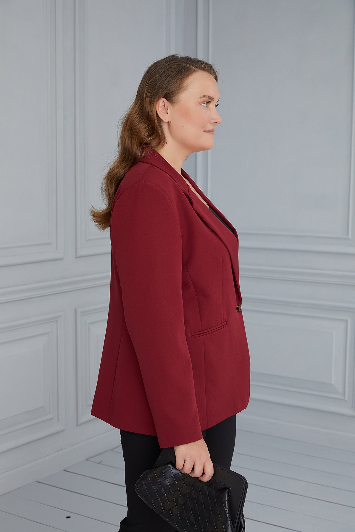 Макси елегантно сако с хастар - червен
