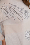 Макси блуза плетиво Нежни пера - крем