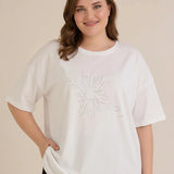 Памучна блуза с камъчета