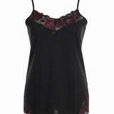 Памучен корсаж дантелен лукс - червен акцент