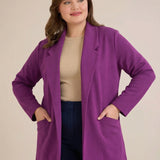 Спортно-елегантен блейзер без закопчаване - Фуксия