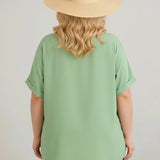 Ефирна туника с бохо детайли - мента