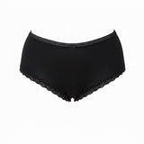 Класически памучни бикини с дантела - черен