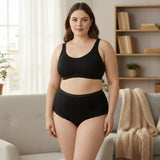 Класически памучни бикини с дантела - черен