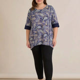 Еластична блуза от вискоза - пейсли десен