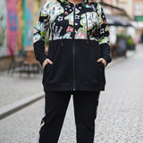 Екип памук от две части с цветна щампа