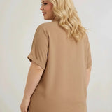 Ефирна туника с бохо детайли - карамел