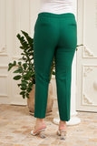 Пролетен панталон с цепки и ластик на талията - зелен