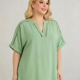 Ефирна туника с бохо детайли - мента