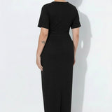 Официална рокля от ламе - черен