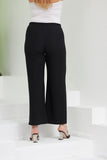 Макси пролетен текстилен панталон - черен