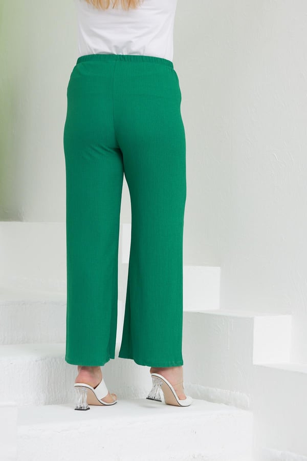 Макси пролетен текстилен панталон - зелен