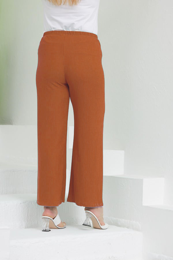 Макси пролетен текстилен панталон - брик