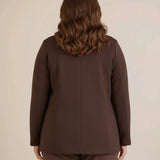 Спортно-елегантно сако с ревер и закопчаване - шоколад